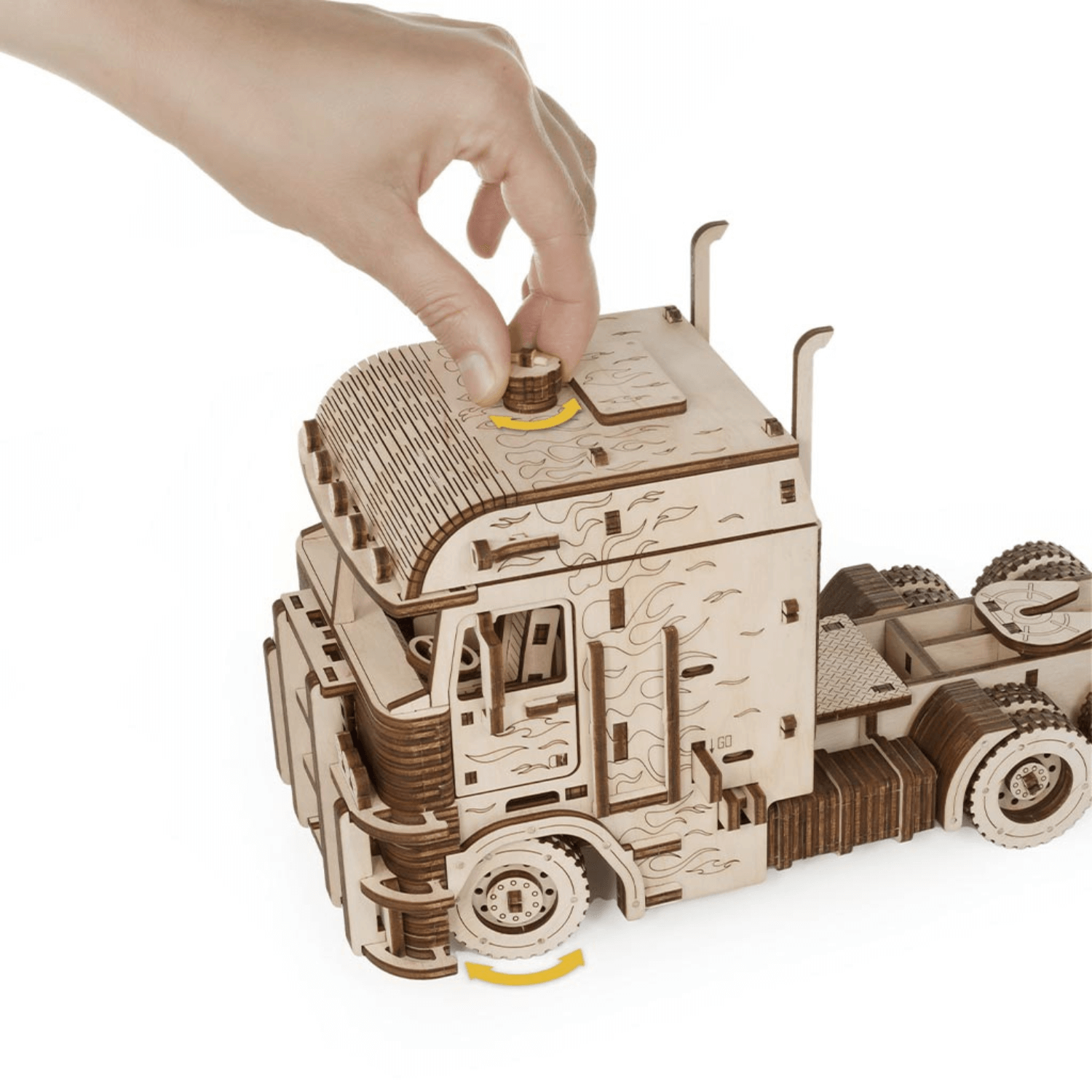 ROAD KING | LKW | Aufleger-Mechanisches Holzpuzzle-Eco-Wood-Art--