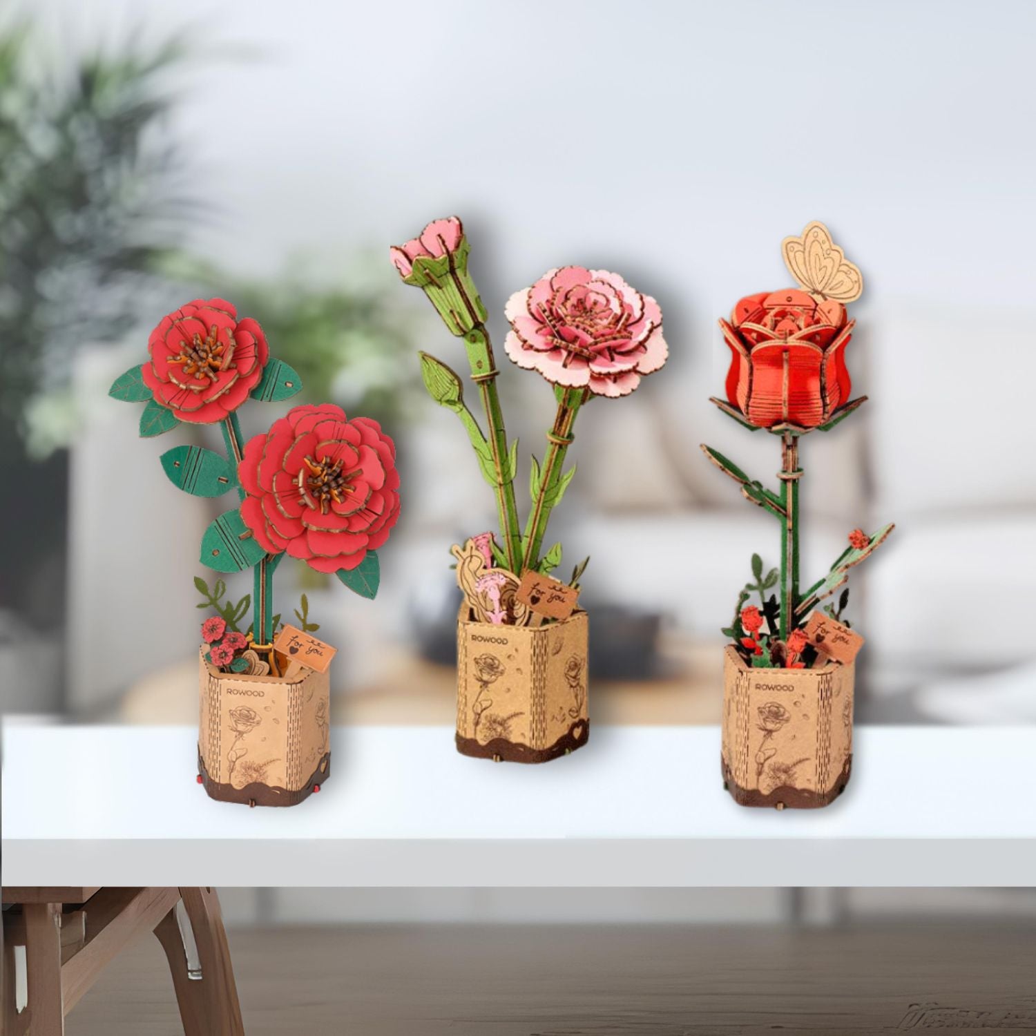 Eternal Spring | Flower Trio Collection Wooden Puzzle-Robotime-BundleRomantic-