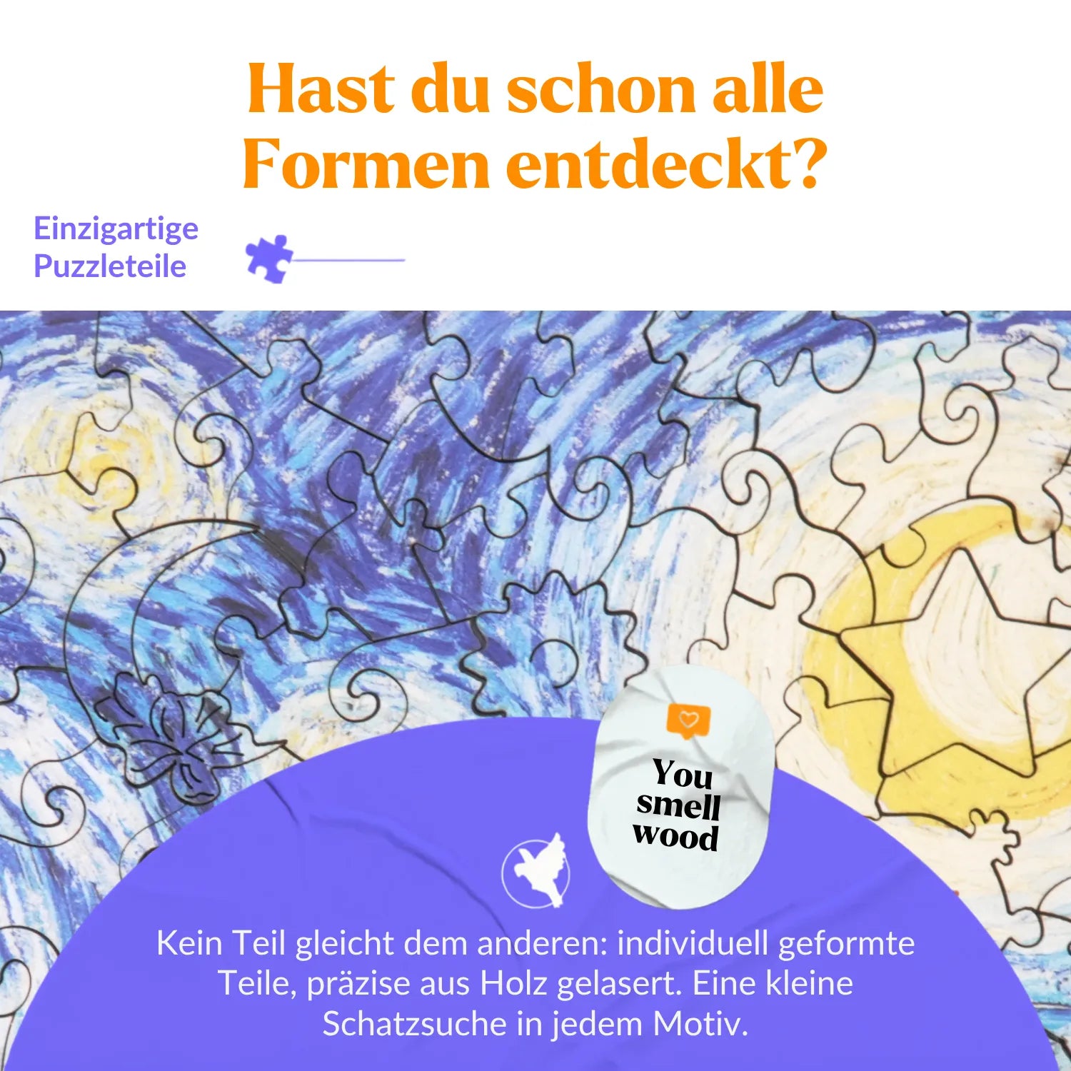 De Sterrennacht | Vincent van Gogh houten puzzel (2D) MagicHolz