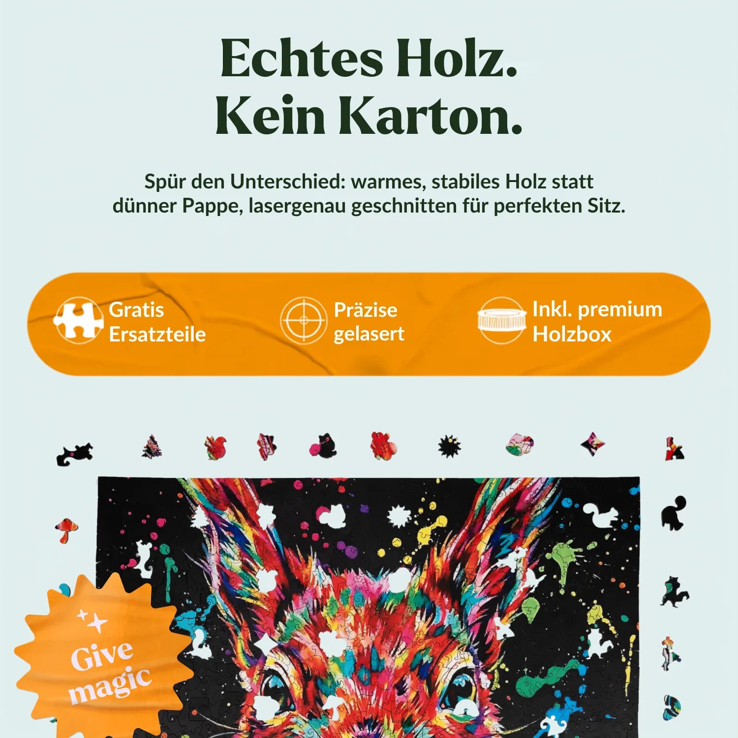 Colorful Squirrel Wooden Puzzle (2D) MagicHolz