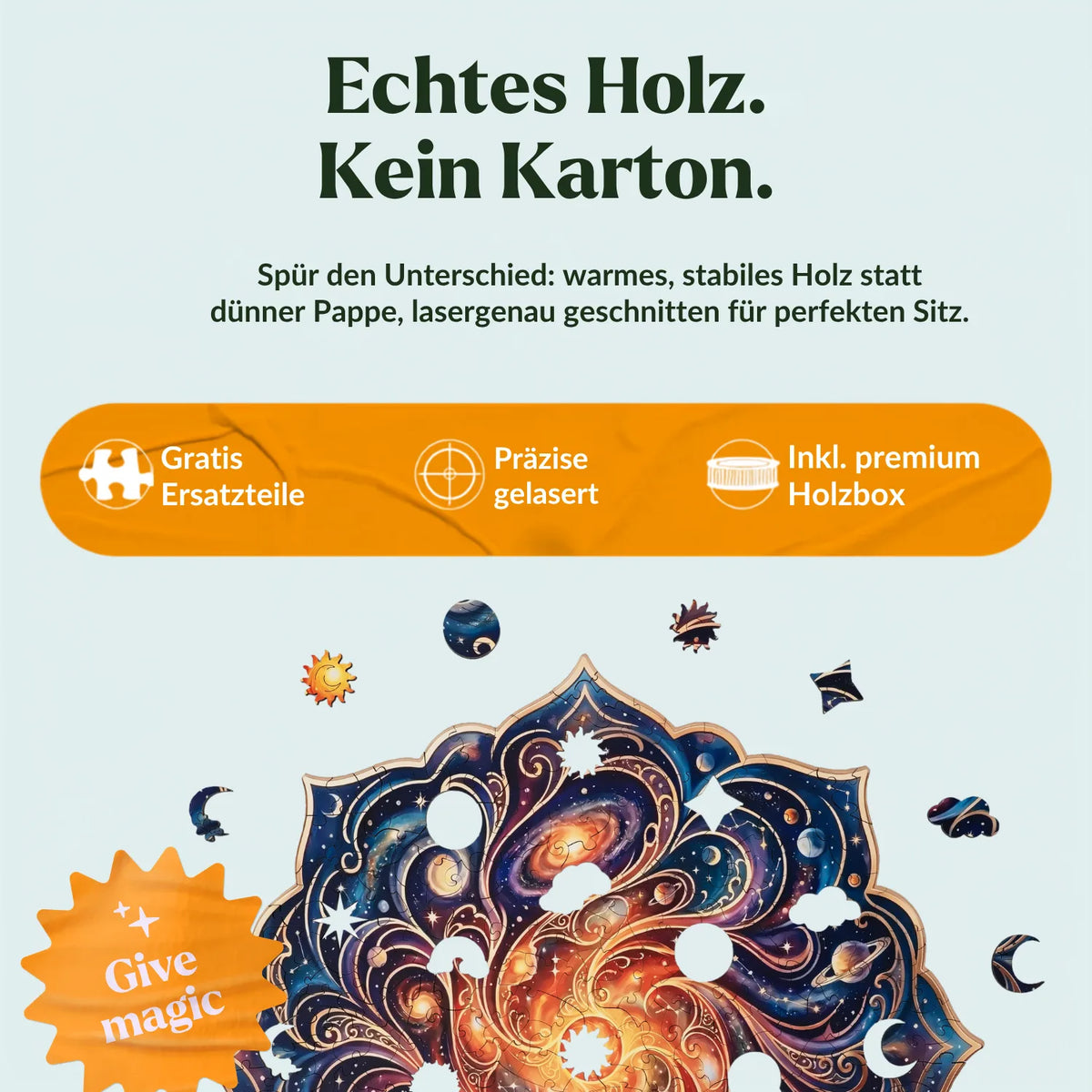 Golden Star Lotus Mandala Wooden Puzzle (2D) MagicHolz