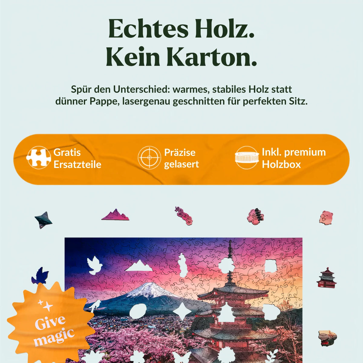 "The Magic of Cherry Blossoms at Mount Fuji" Wooden Puzzle (2D) MagicHolz