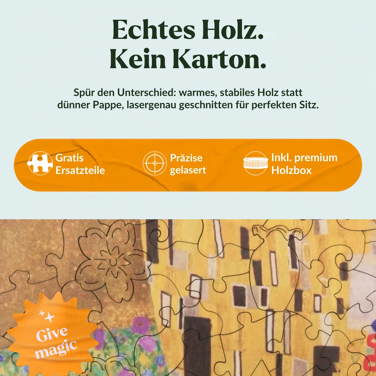 The Kiss | Gustav Klimt Wooden Puzzle (2D) MagicHolz