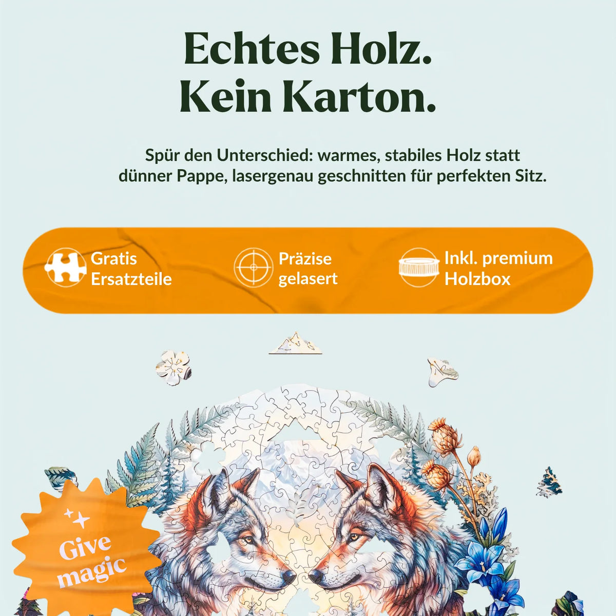 Wolf Family in Alpine Splendor Mandala Wooden Puzzle (2D) MagicHolz