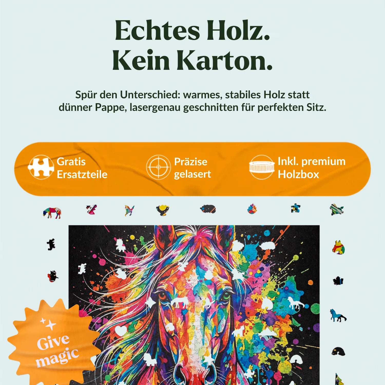 Colorful Horse Wooden Puzzle (2D) MagicHolz
