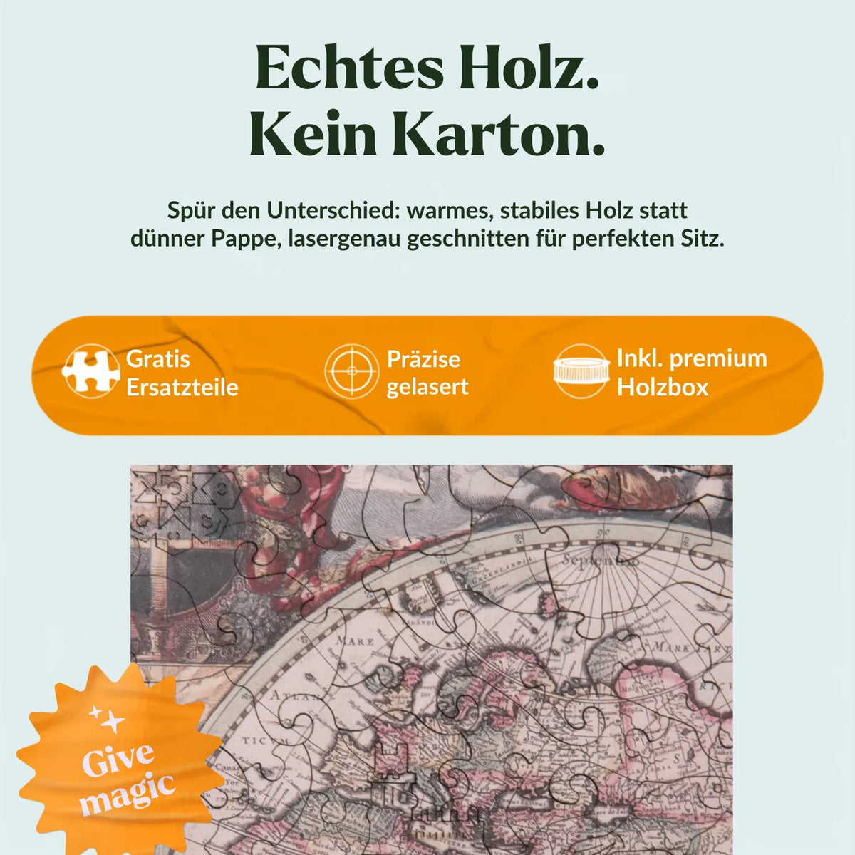 Ancient World Map | Henricus Hondius Wooden Puzzle (2D) MagicHolz