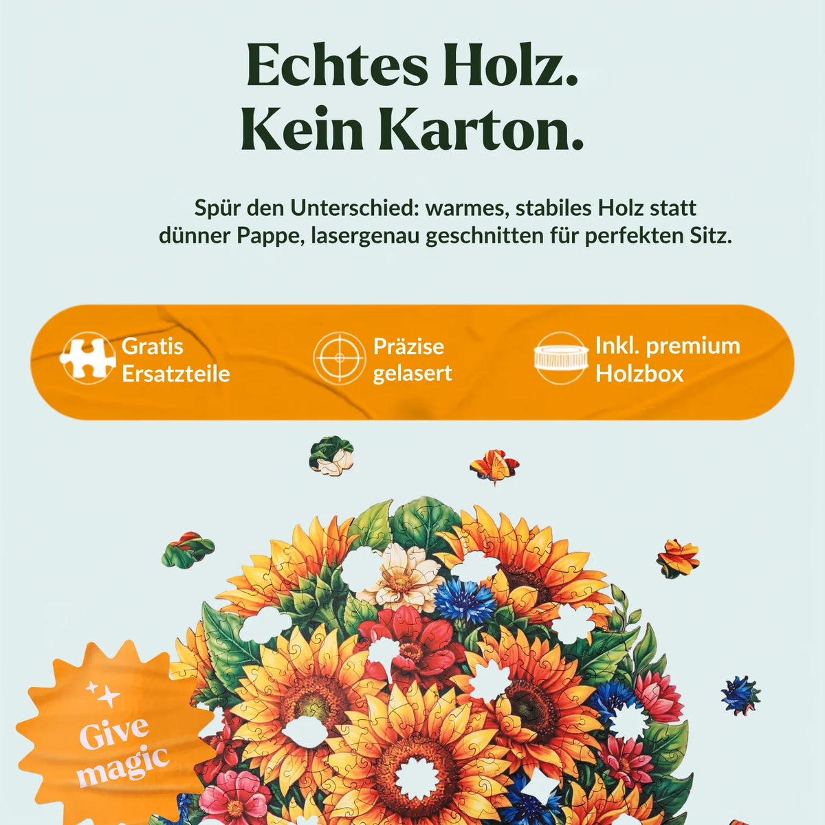 Sunflowers in Summer Light Mandala Wooden Puzzle (2D) MagicHolz
