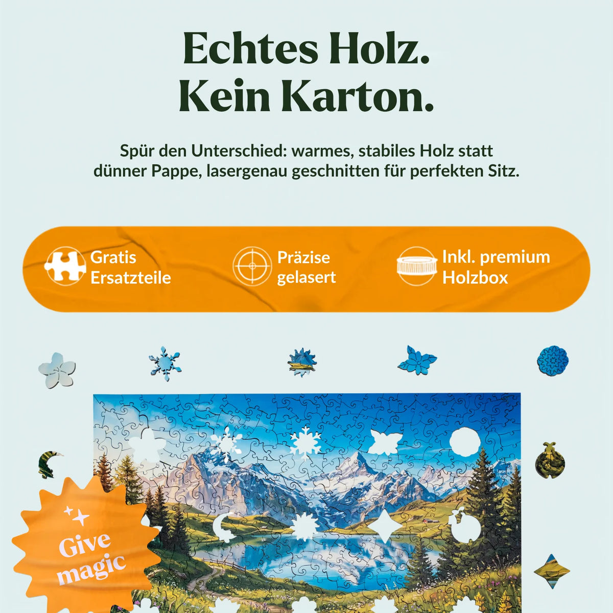 Alpine Panorama with Mountain Lake Wooden Puzzle (2D) MagicHolz