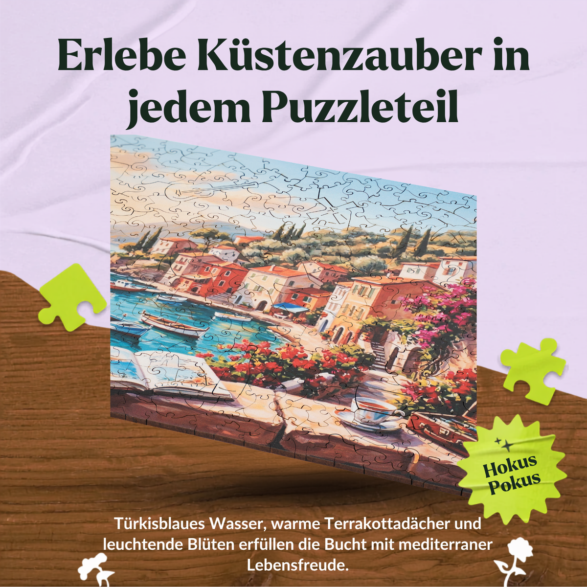 Houten puzzel 'Mediterrane kust' (2D) MagicHolz
