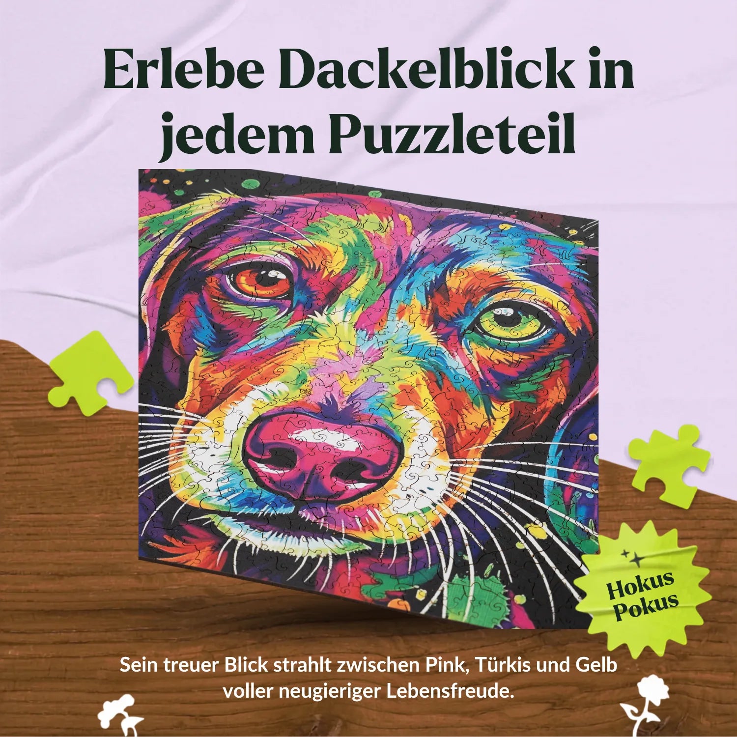Colorful Dachshund Wooden Puzzle (2D) MagicHolz