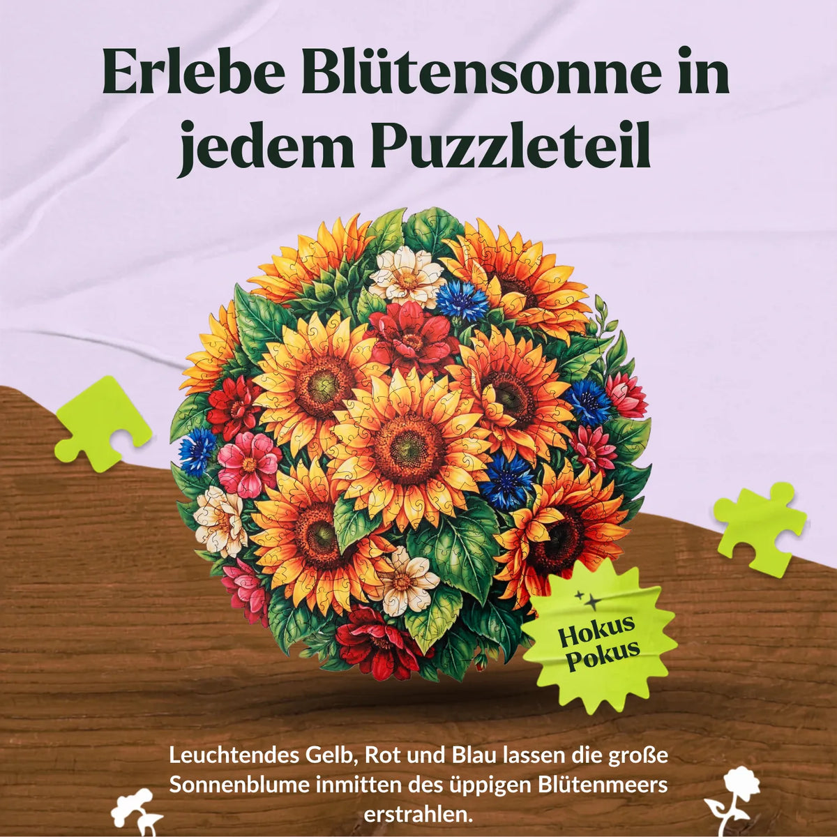 Sunflowers in Summer Light Mandala Wooden Puzzle (2D) MagicHolz