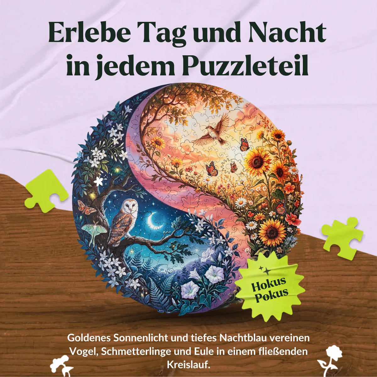 Yin Yang: Day and Night Mandala Wooden Puzzle (2D) MagicHolz