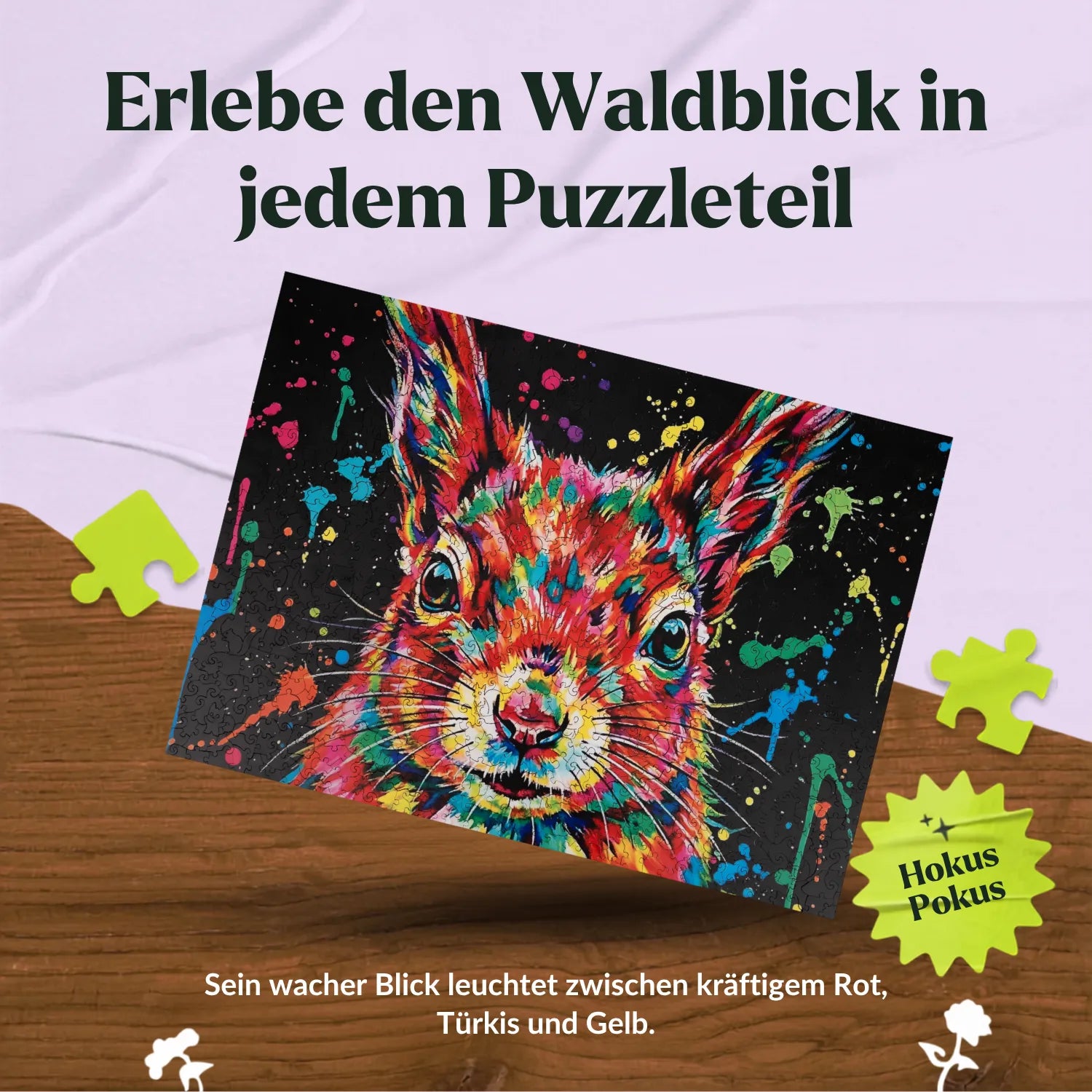 Colorful Squirrel Wooden Puzzle (2D) MagicHolz