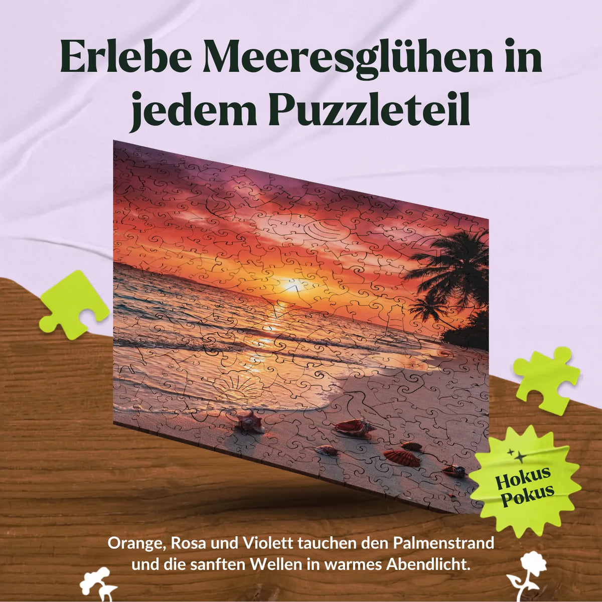 Houten puzzel ‘Zonsondergang aan zee’ (2D) MagicHolz