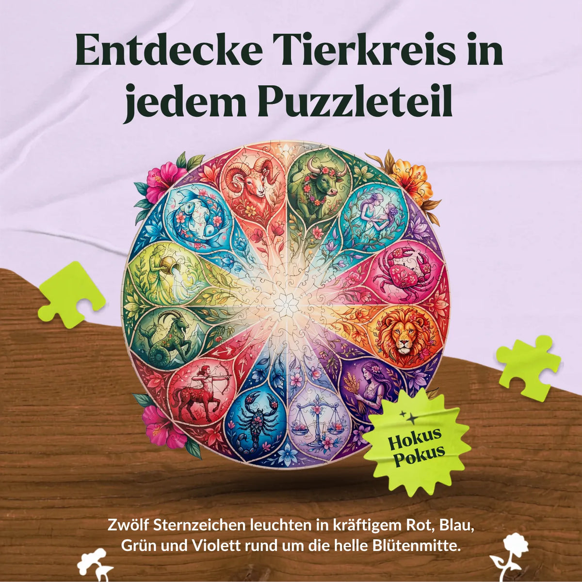 Zodiac Sign Mandala Wooden Puzzle (2D) MagicHolz