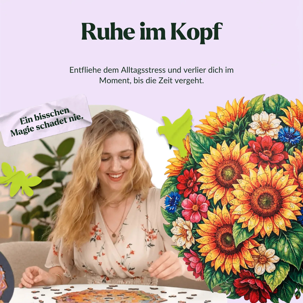 Sunflowers in Summer Light Mandala Wooden Puzzle (2D) MagicHolz