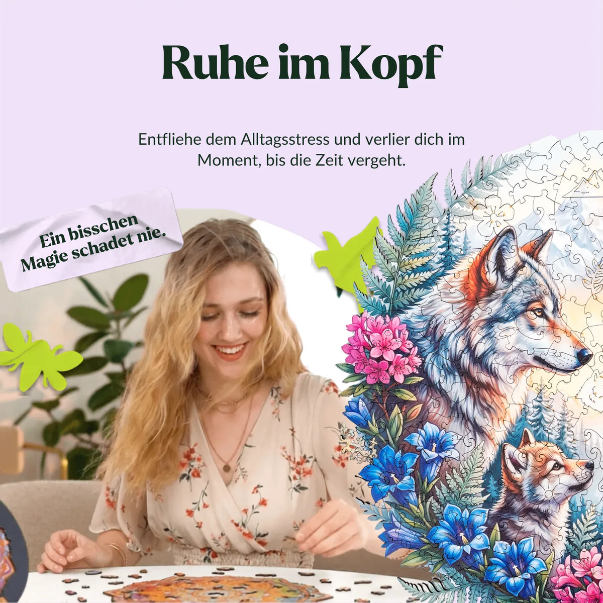 Wolf Family in Alpine Splendor Mandala Wooden Puzzle (2D) MagicHolz