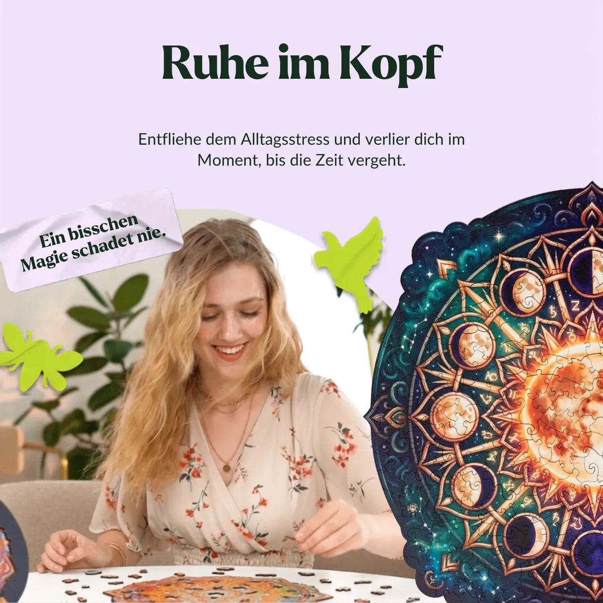 Moon Phases Mandala Wooden Puzzle (2D) MagicHolz