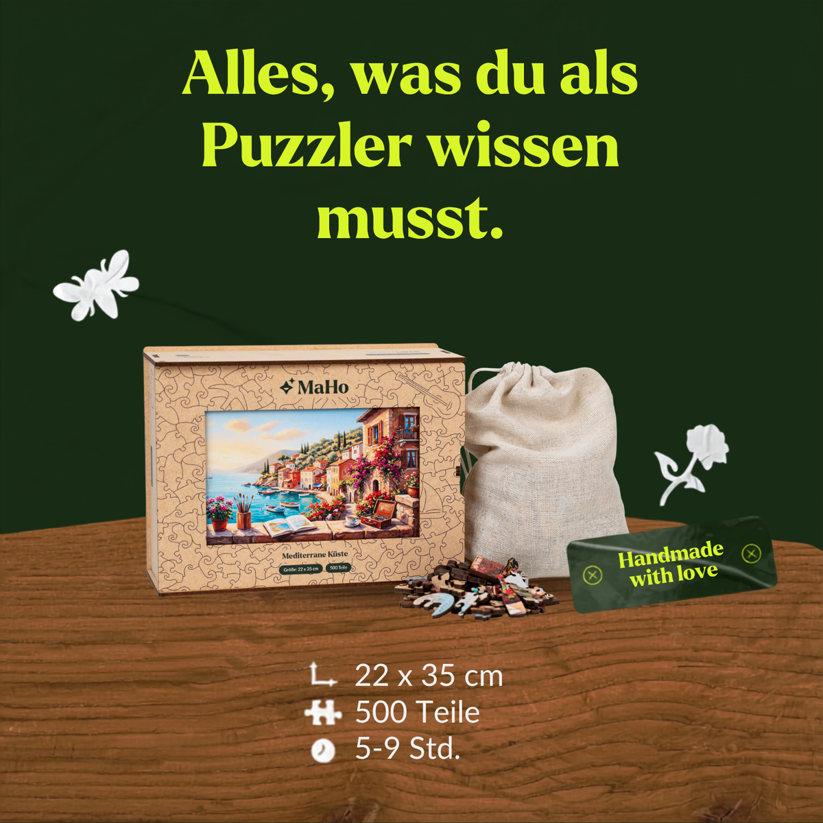 Houten puzzel 'Mediterrane kust' (2D) MagicHolz