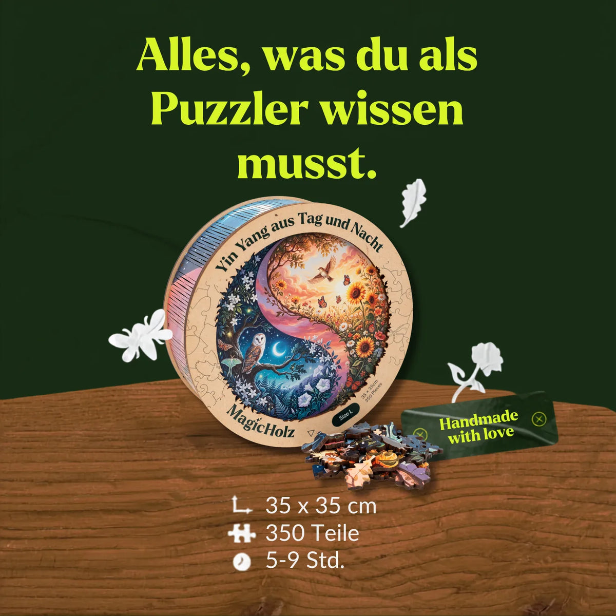 Yin Yang: Day and Night Mandala Wooden Puzzle (2D) MagicHolz