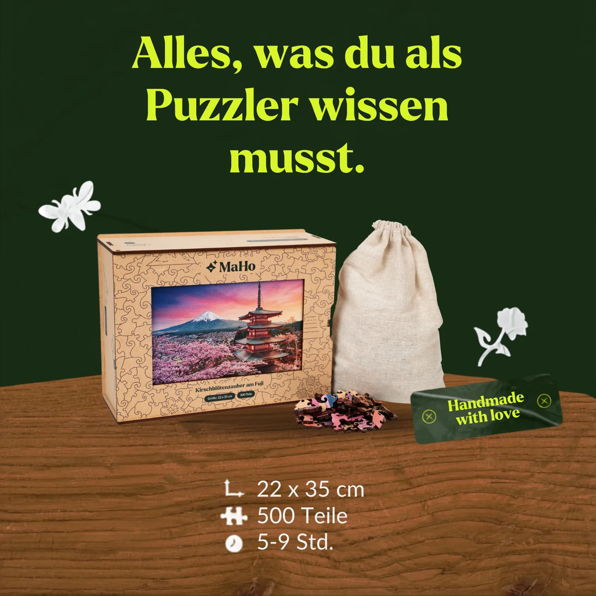 "The Magic of Cherry Blossoms at Mount Fuji" Wooden Puzzle (2D) MagicHolz