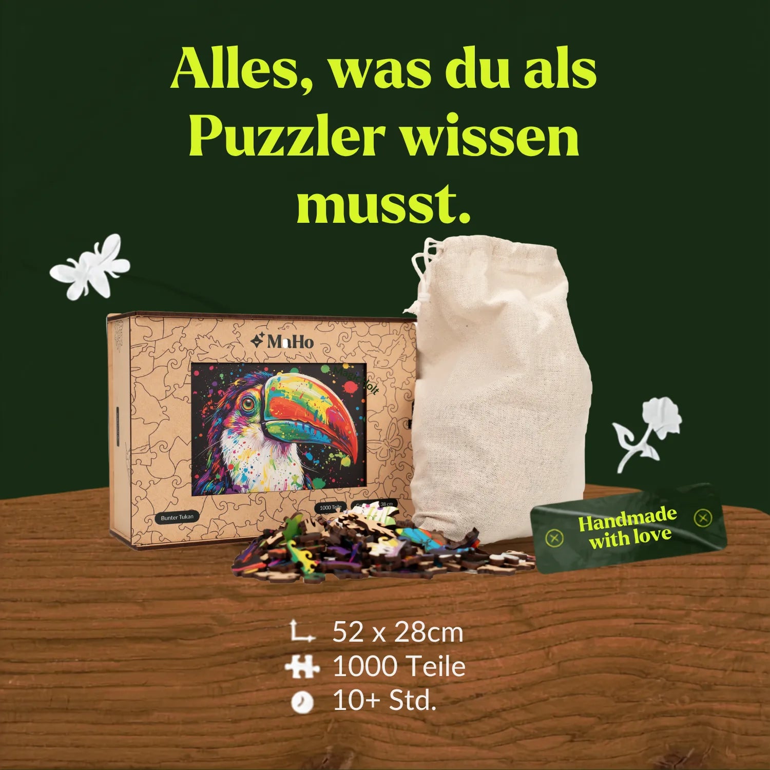 Bunter Tukan Holzpuzzle (2D) MagicHolz