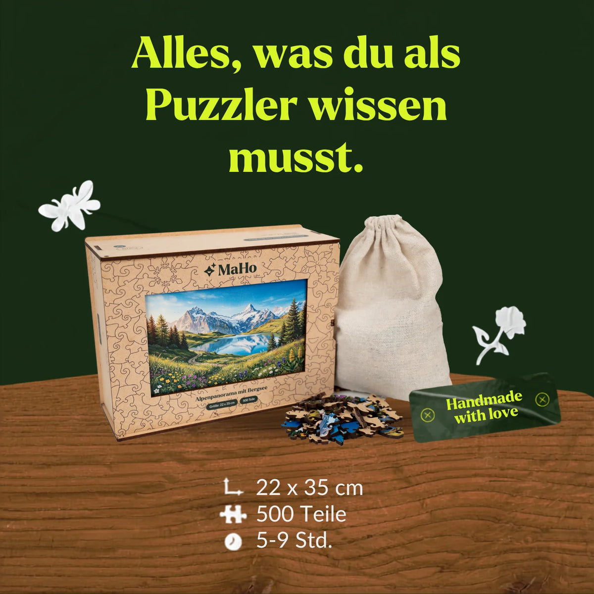 Alpine Panorama with Mountain Lake Wooden Puzzle (2D) MagicHolz