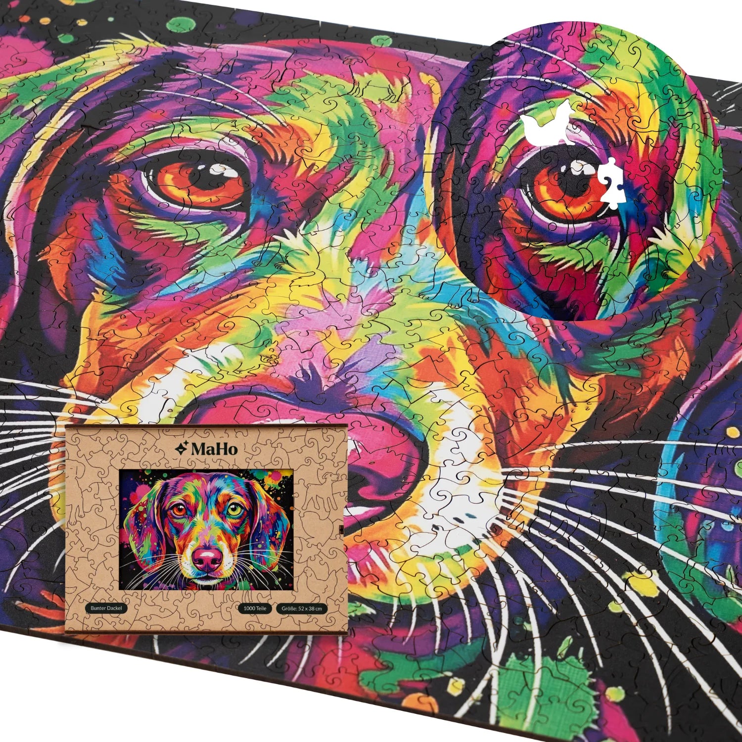 Colorful Dachshund Wooden Puzzle (2D) MagicHolz