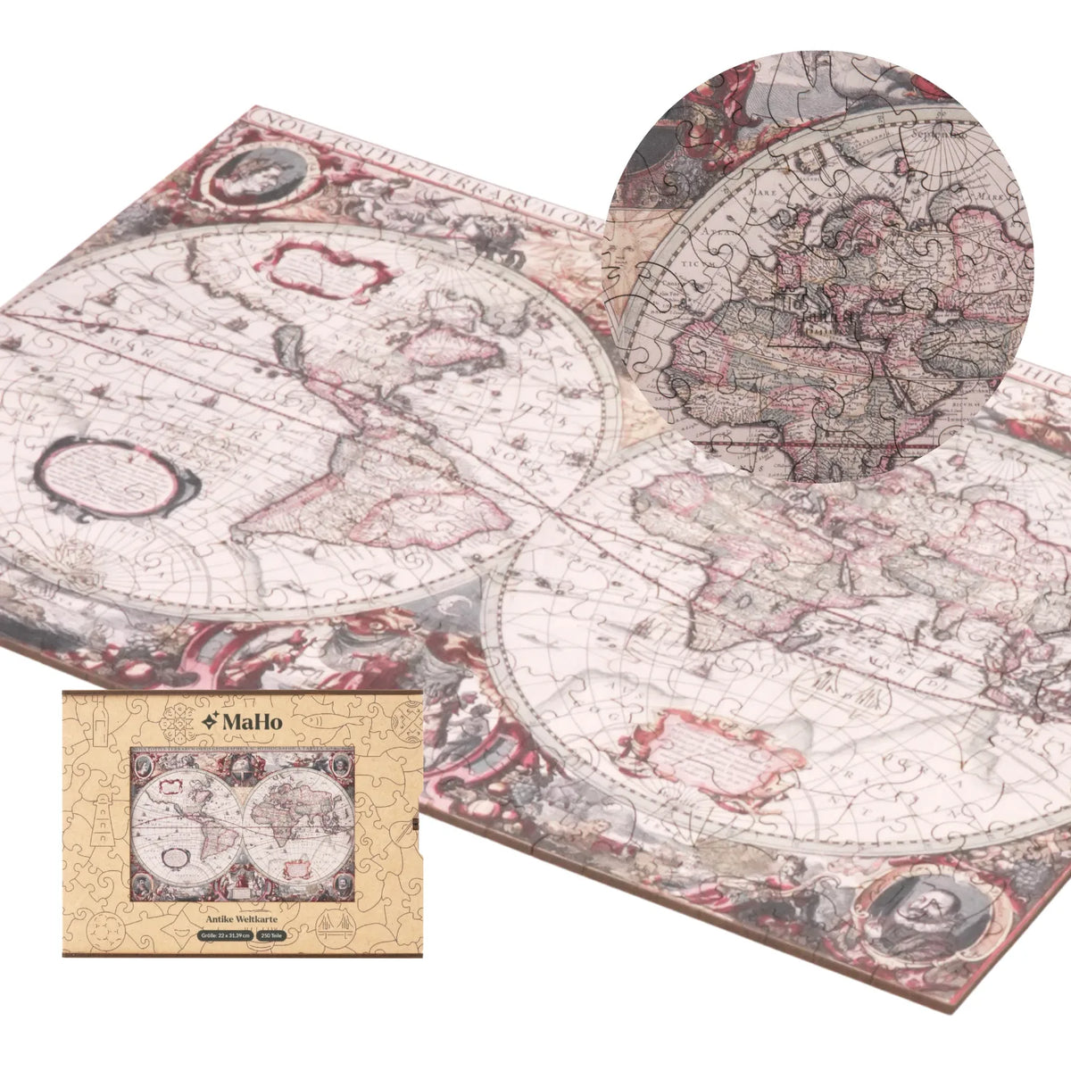 Ancient World Map | Henricus Hondius Wooden Puzzle (2D) MagicHolz