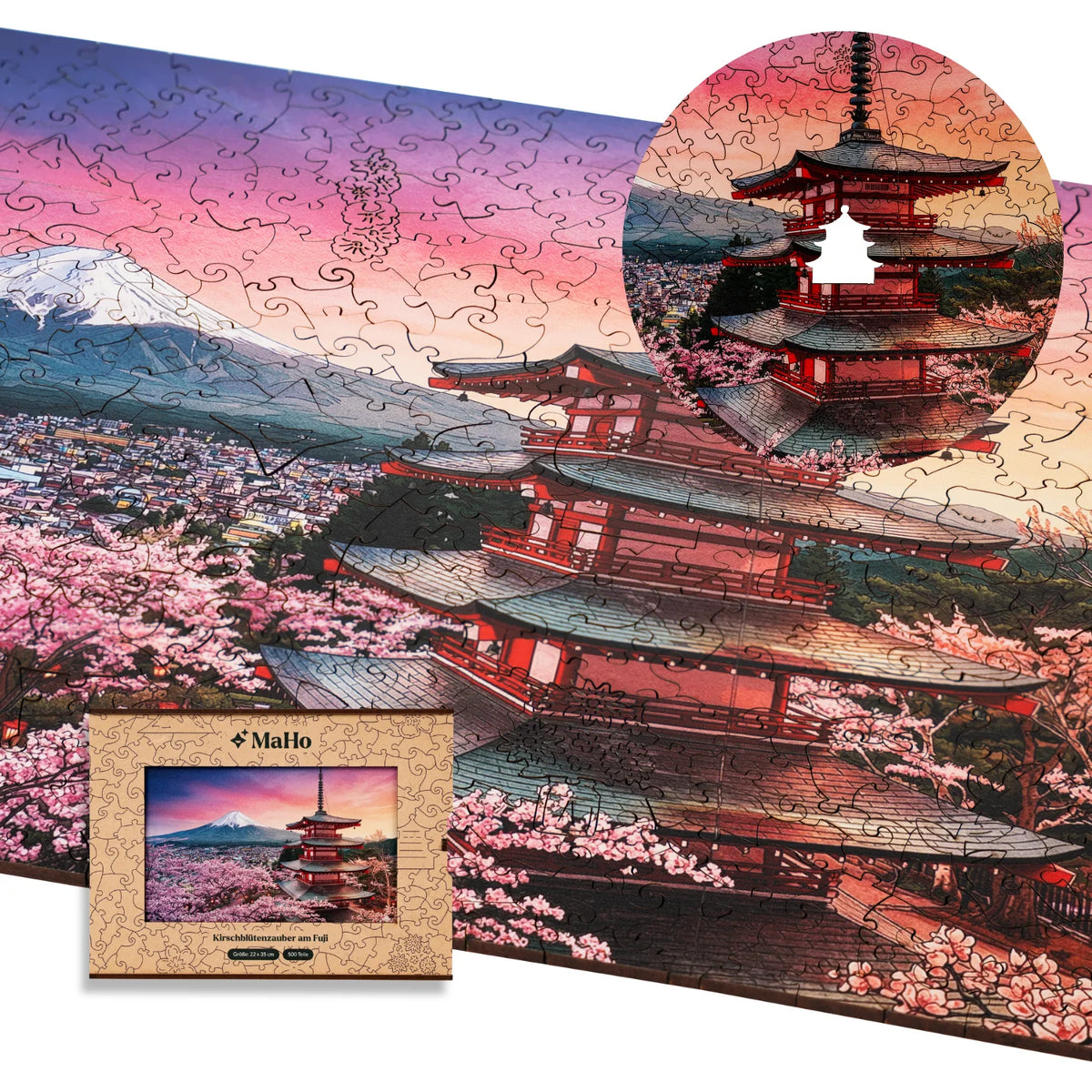 "The Magic of Cherry Blossoms at Mount Fuji" Wooden Puzzle (2D) MagicHolz