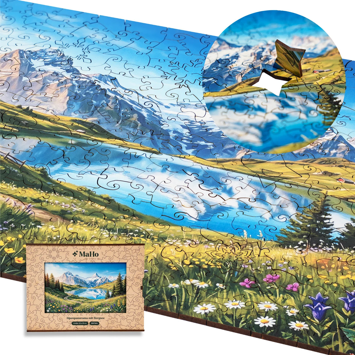 Alpine Panorama with Mountain Lake Wooden Puzzle (2D) MagicHolz