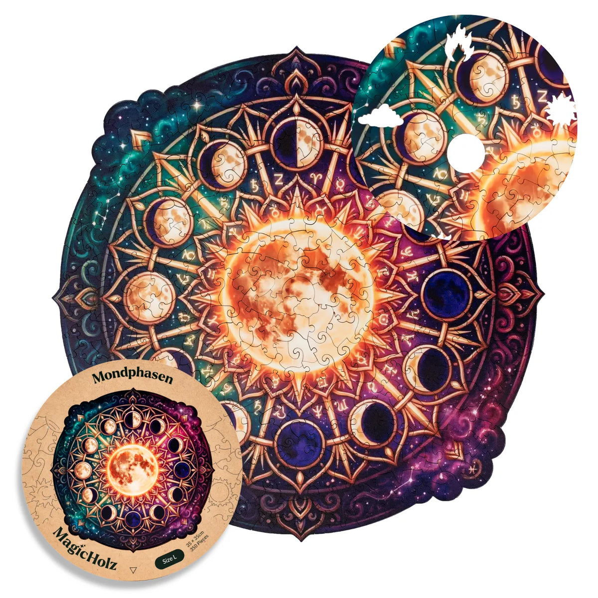 Moon Phases Mandala Wooden Puzzle (2D) MagicHolz