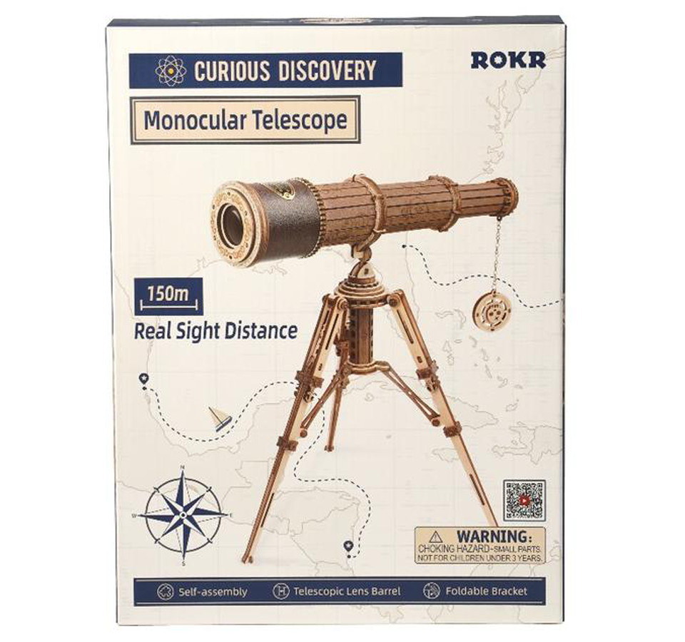 Monocular Telescope Mechanical Wooden Puzzle Robotime--