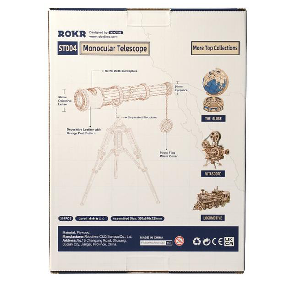 Monocular Telescope Mechanical Wooden Puzzle Robotime--