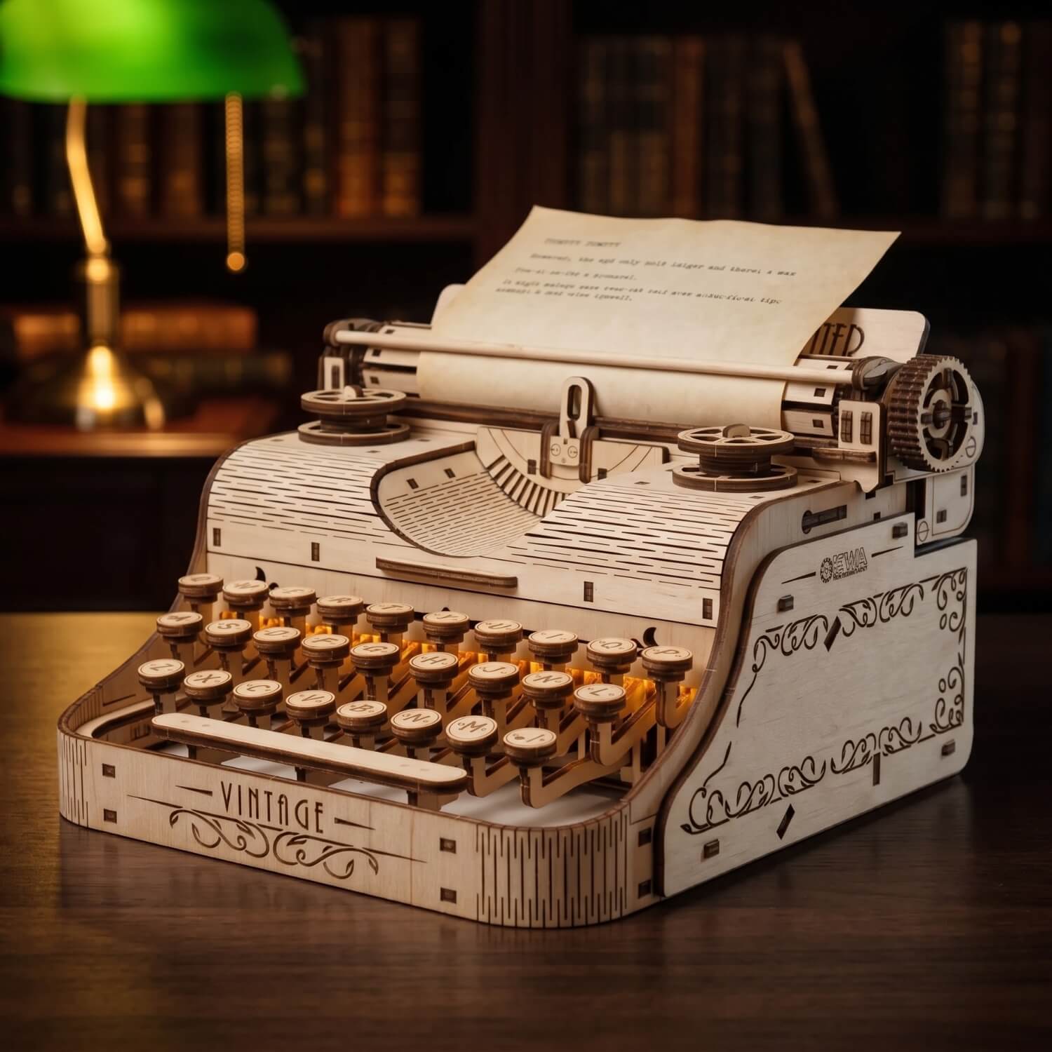 Machine à écrire – Kit mécanique de machine à écrire vintage Eco-Wood-Art