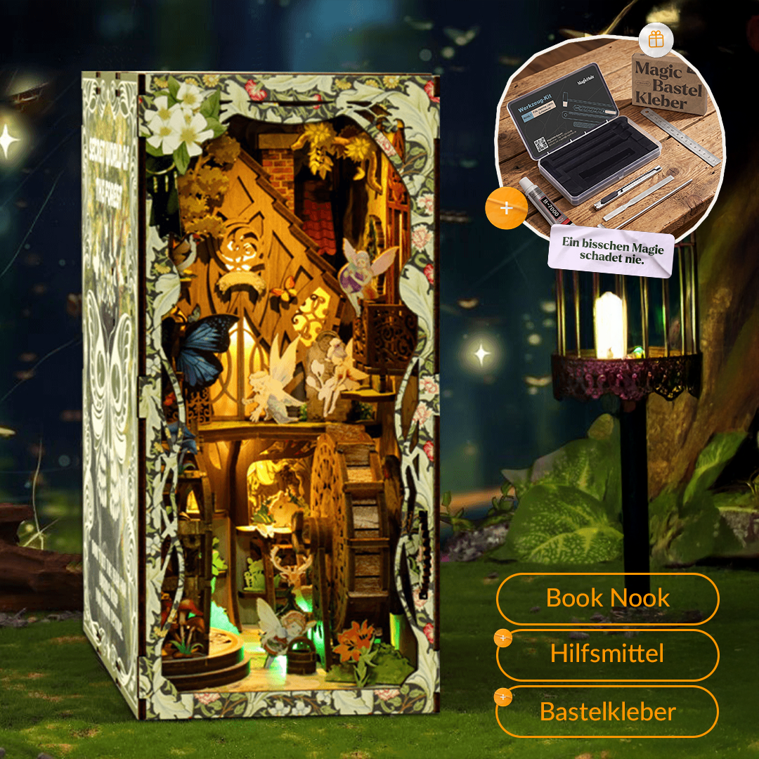 La magie de la forêt enchantée — Diorama de la fête des Mères avec éclairage Book Nook MagicHolz
