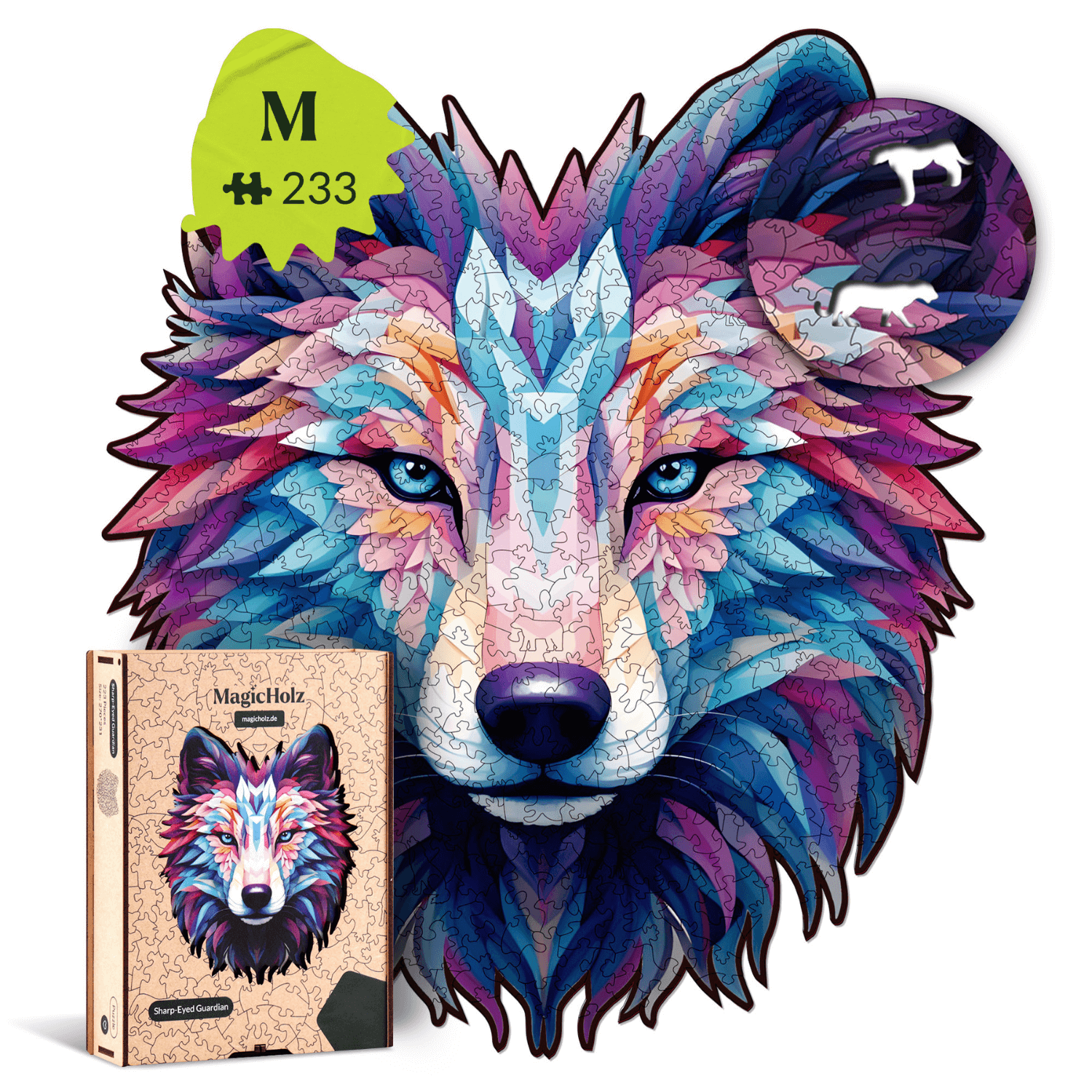 Sharp-Eyed Guardian | Puzzle en bois du loup-MagicHolz-SharpEyedM-98925395684