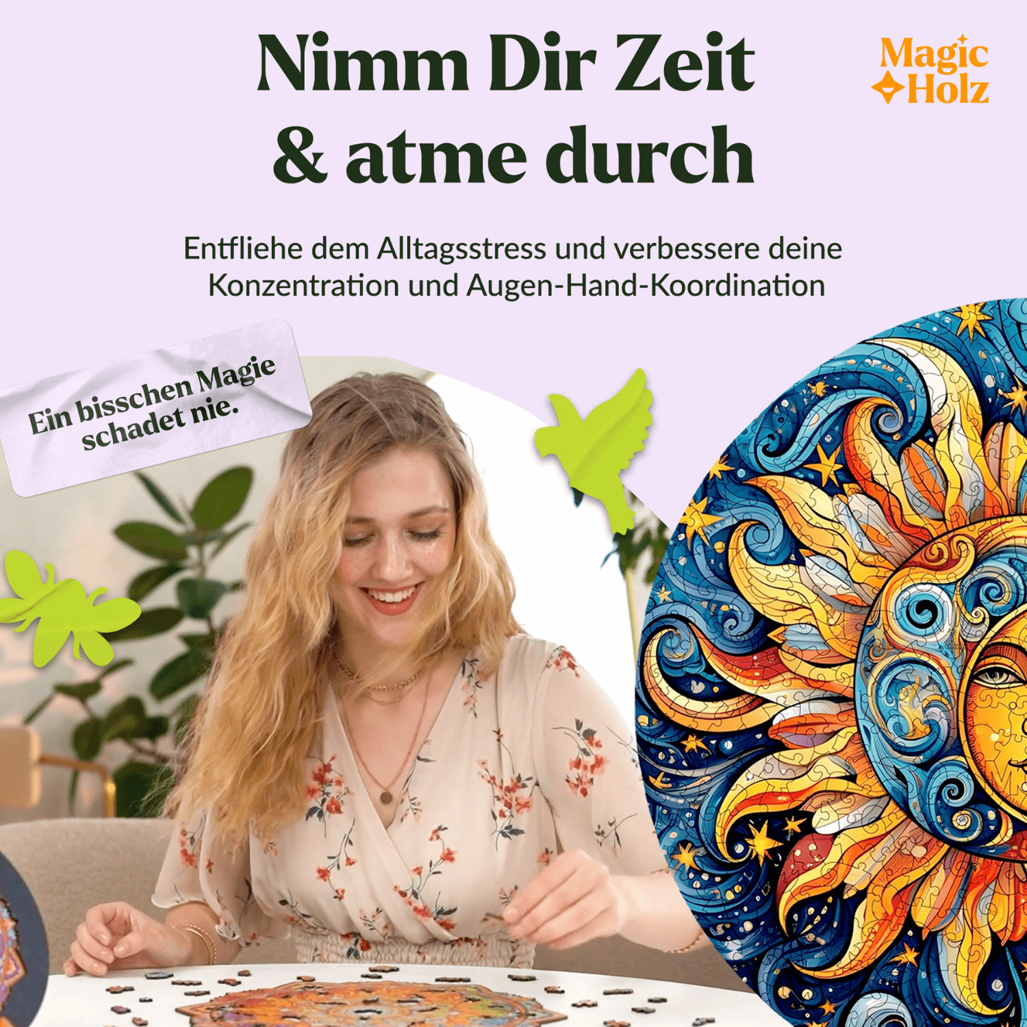 Sun and moon | Mandala wooden puzzle-MagicHolz--