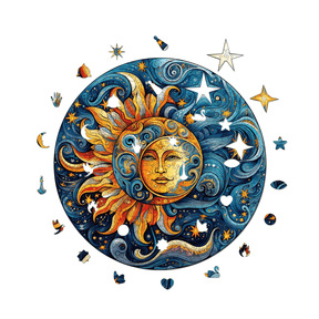 Zon en maan | Mandala houten puzzel -MagicHolz--