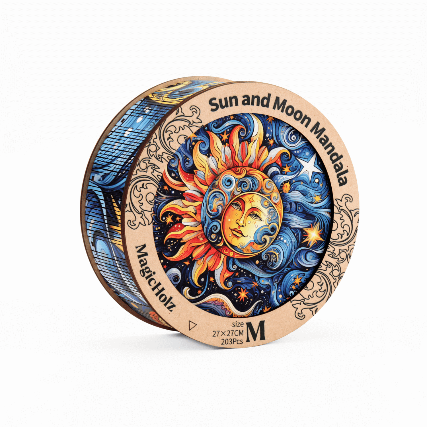 Sun and moon | Mandala wooden puzzle-MagicHolz--