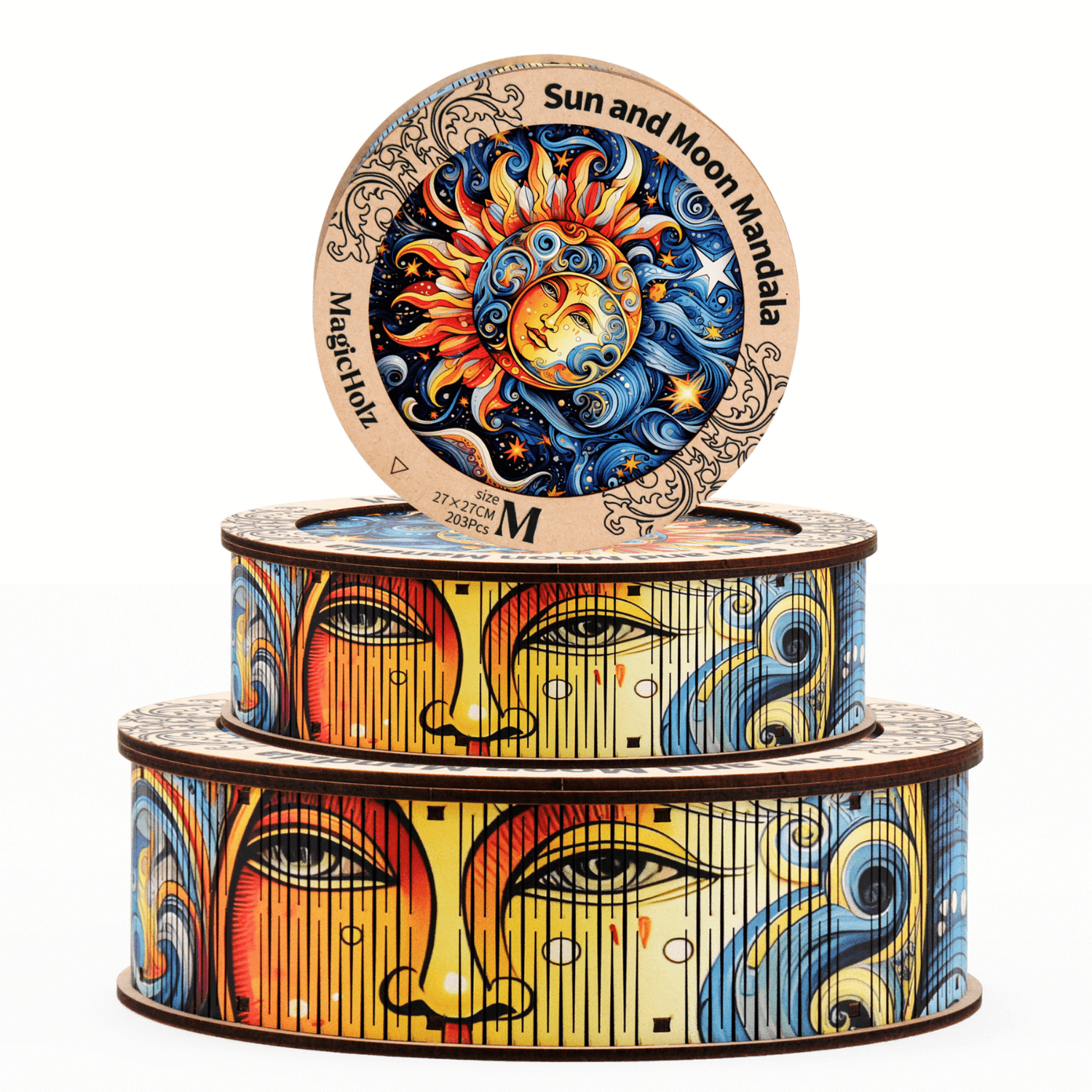 Sun and moon | Mandala wooden puzzle-MagicHolz--