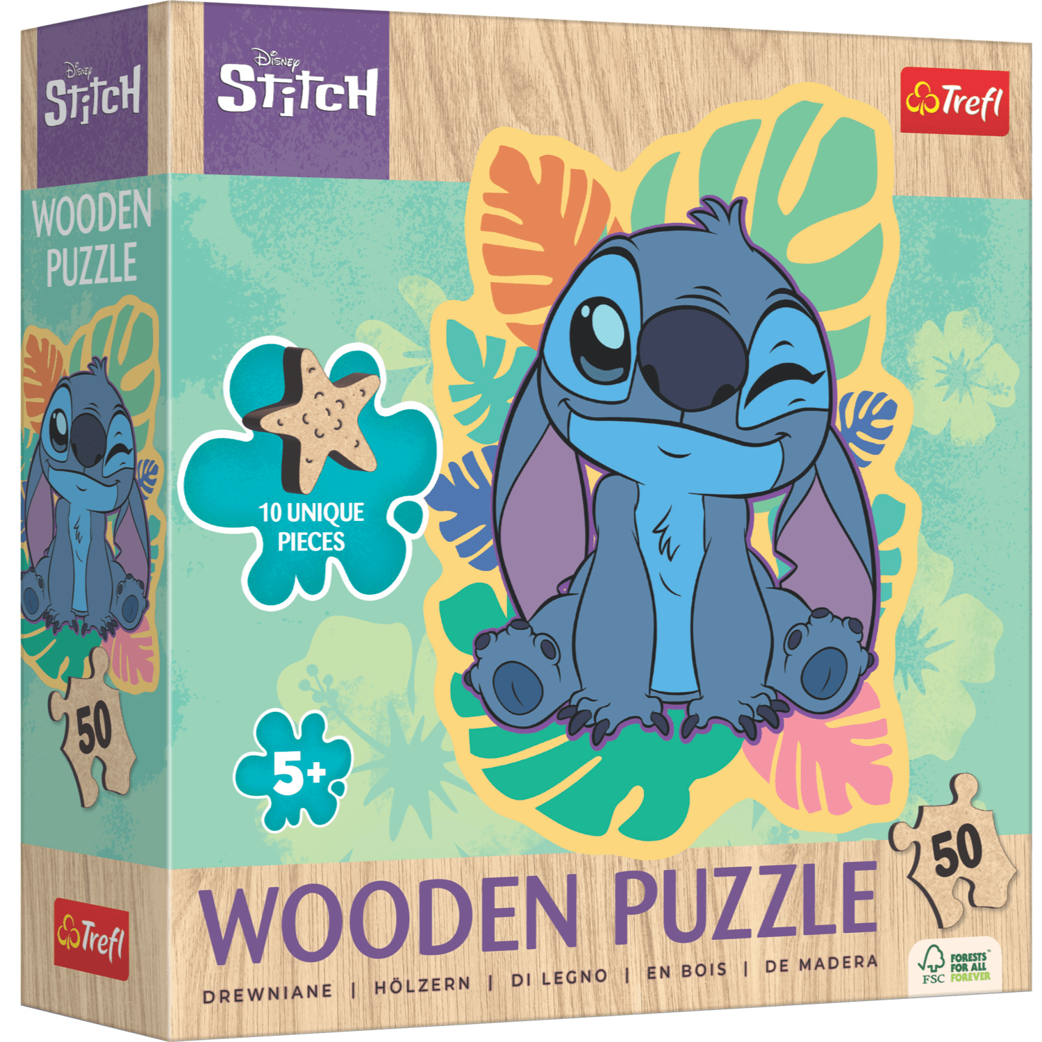 Disney | Lilo & Stitch | New Happy Stitch | Puzzle en bois 50-Puzzle en bois-TREFL--