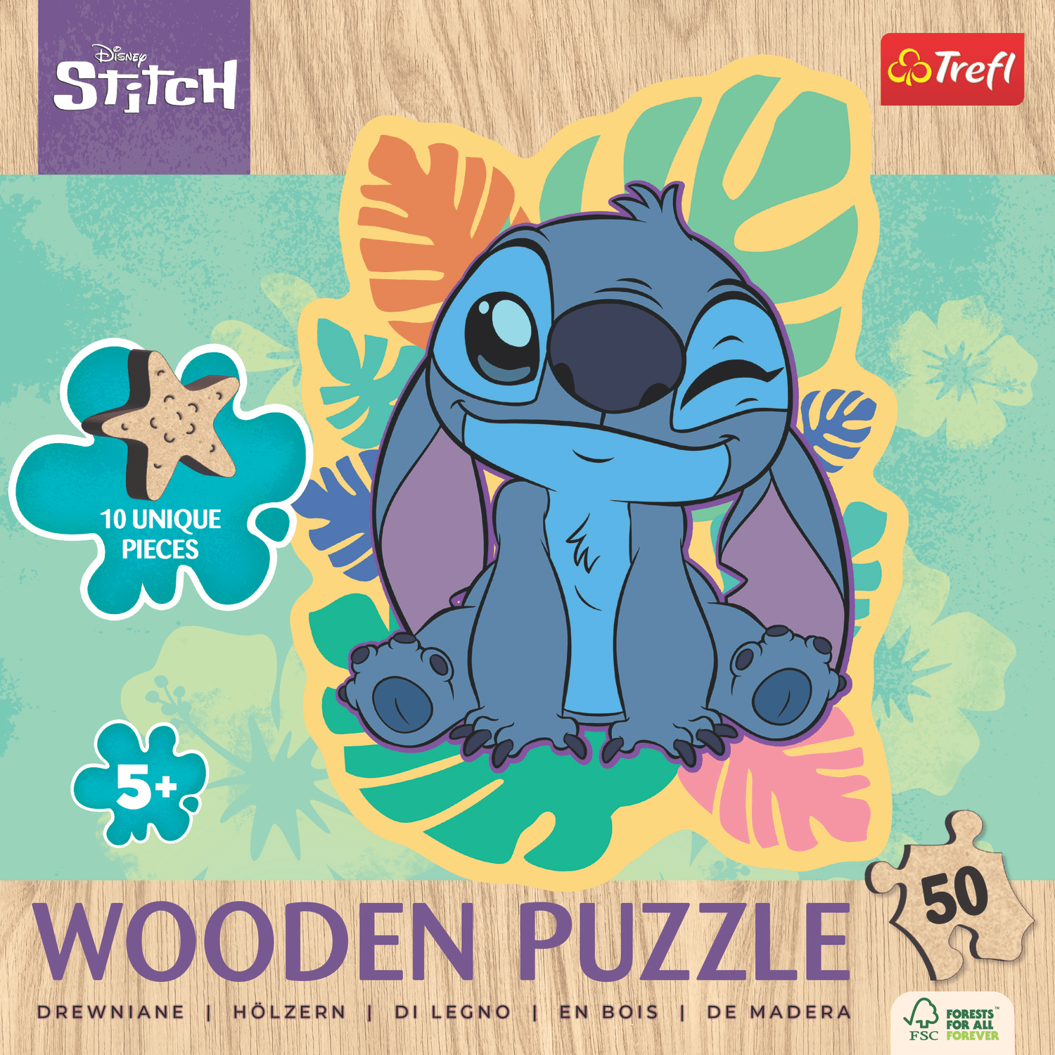 Disney | Lilo & Stitch | Nieuwe Gelukkige Stitch | Houten Puzzel 50 houten puzzels-TREFL--