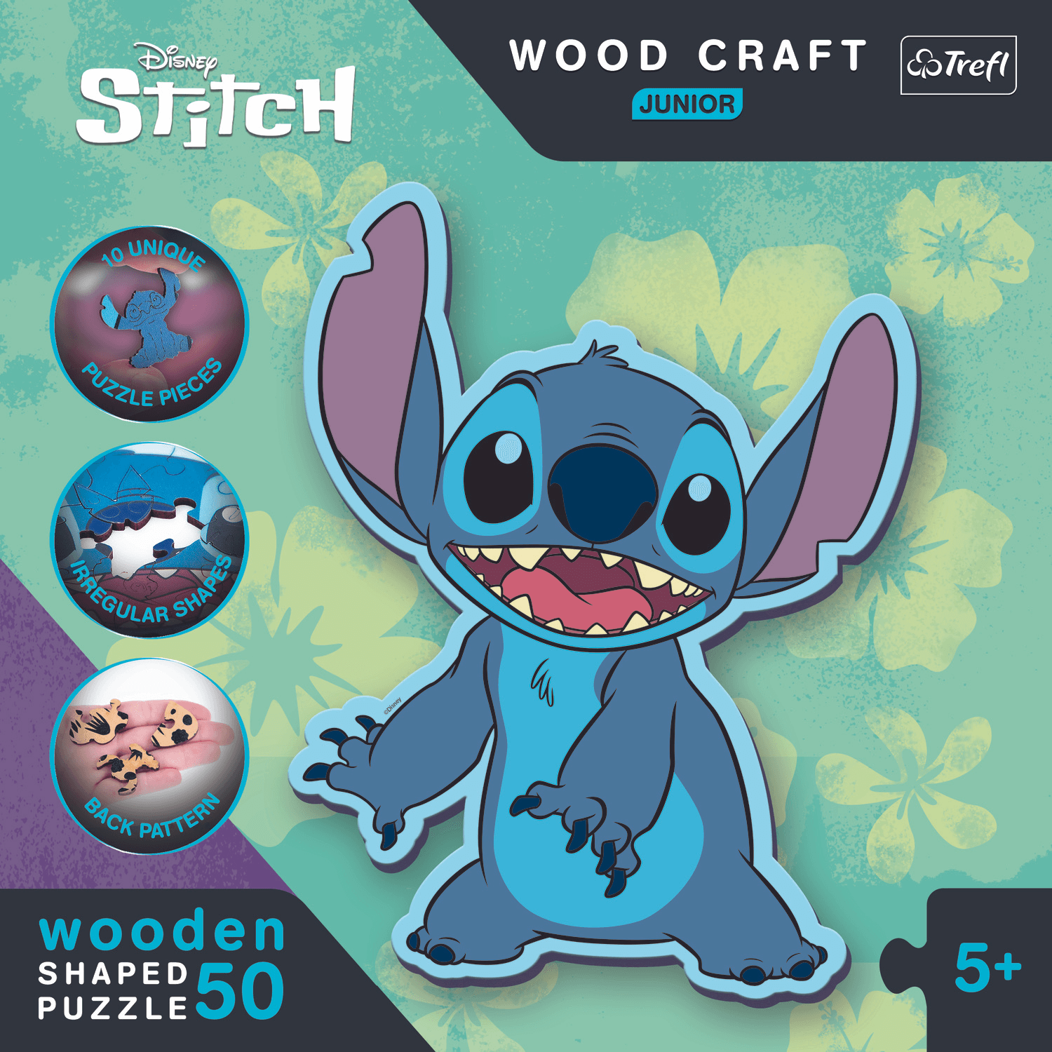 Disney | Lilo & Stitch | Stitch | Wooden Puzzle 50 wooden puzzles-TREFL--