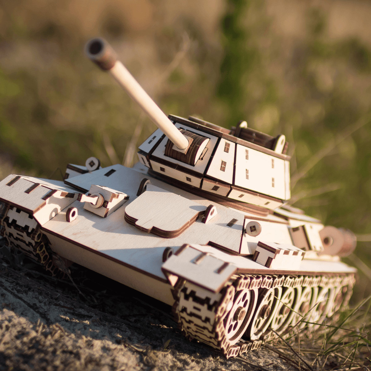 TANK T-34 | Puzzle mécanique de chars en bois-Eco-Wood-Art--