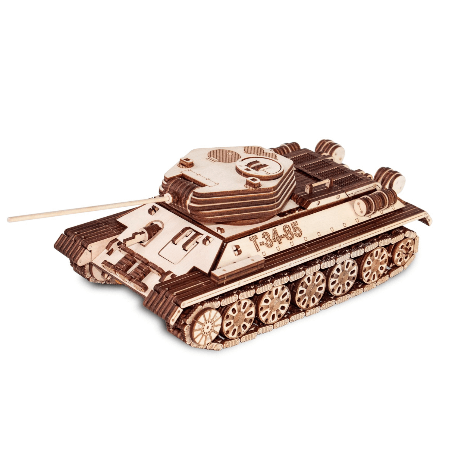 TANK T-34-85 | Panzer-Mechanisches Holzpuzzle-Eco-Wood-Art--