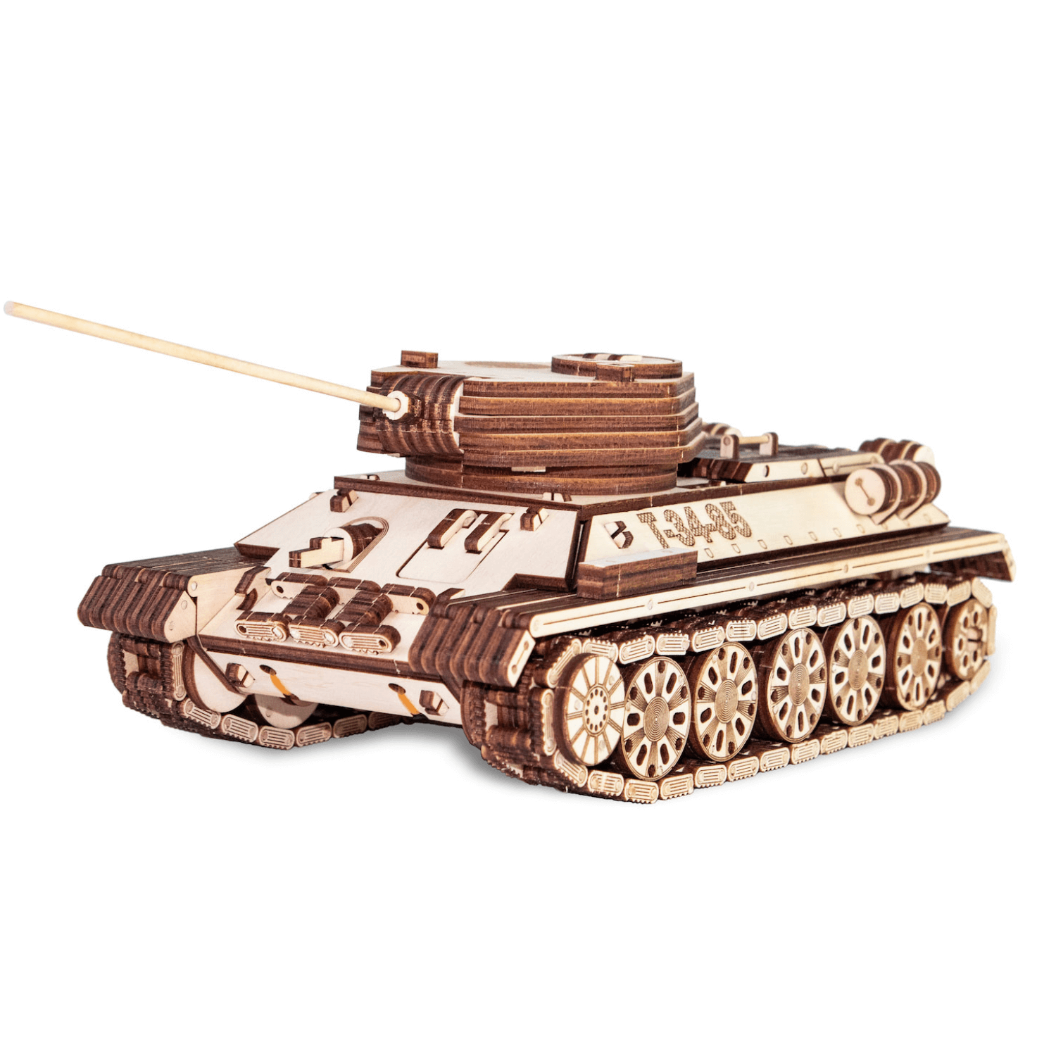 TANK T-34-85 | Panzer-Mechanisches Holzpuzzle-Eco-Wood-Art--