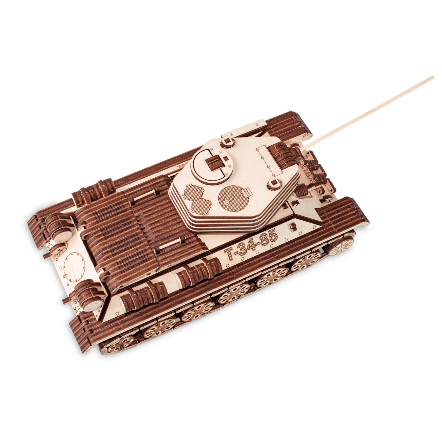 TANK T-34-85 | Panzer-Mechanisches Holzpuzzle-Eco-Wood-Art--