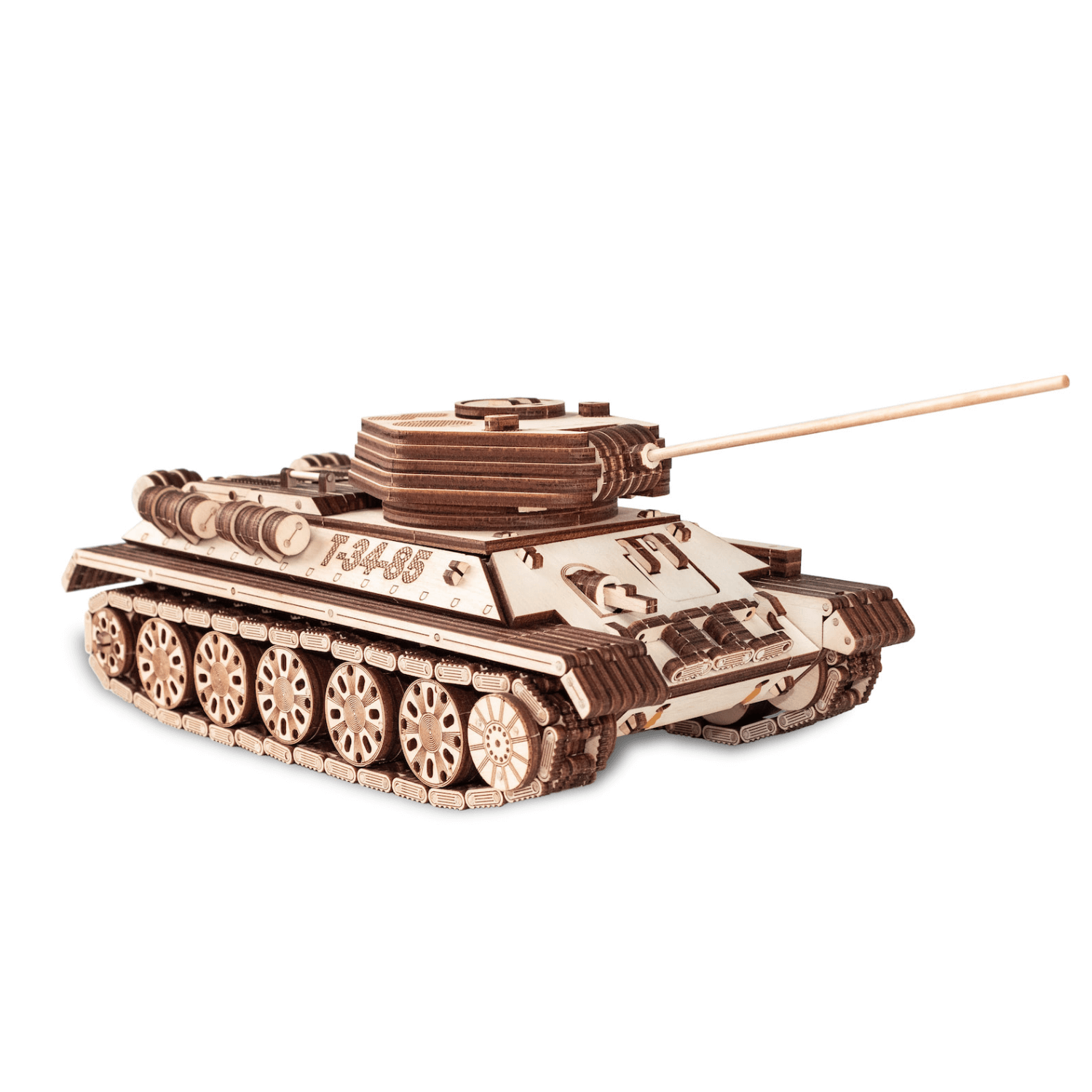 TANK T-34-85 | Panzer-Mechanisches Holzpuzzle-Eco-Wood-Art--