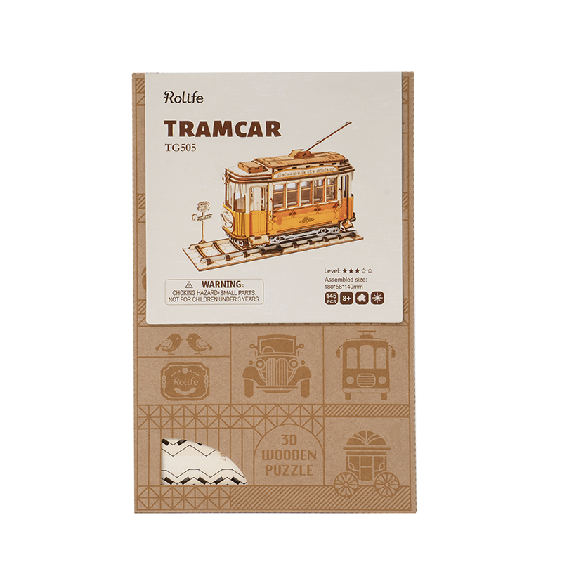 Retro stijl Tramway-3D puzzel-Robotime--